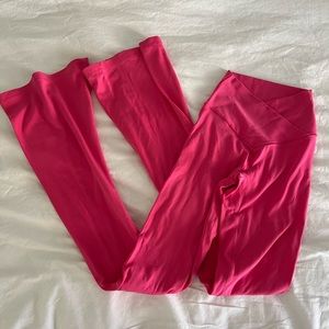 crossover waist flare leggings